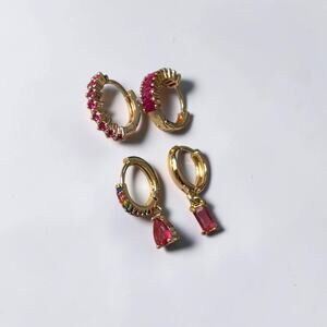 Pink Crystal Mix & Match Earring Set